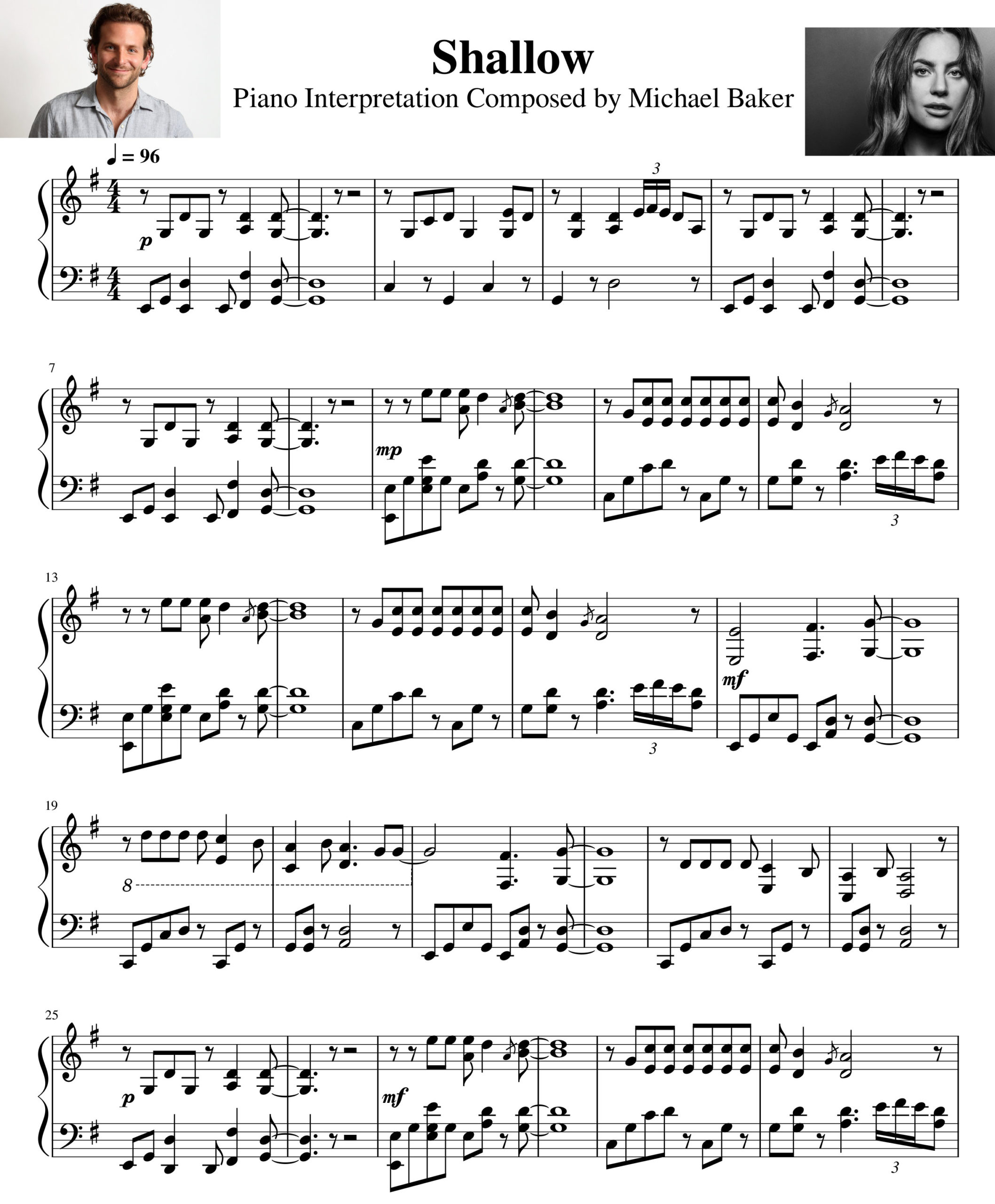 Shallow – A Star is Born Theme Song – Piano Sheet Music | Piano